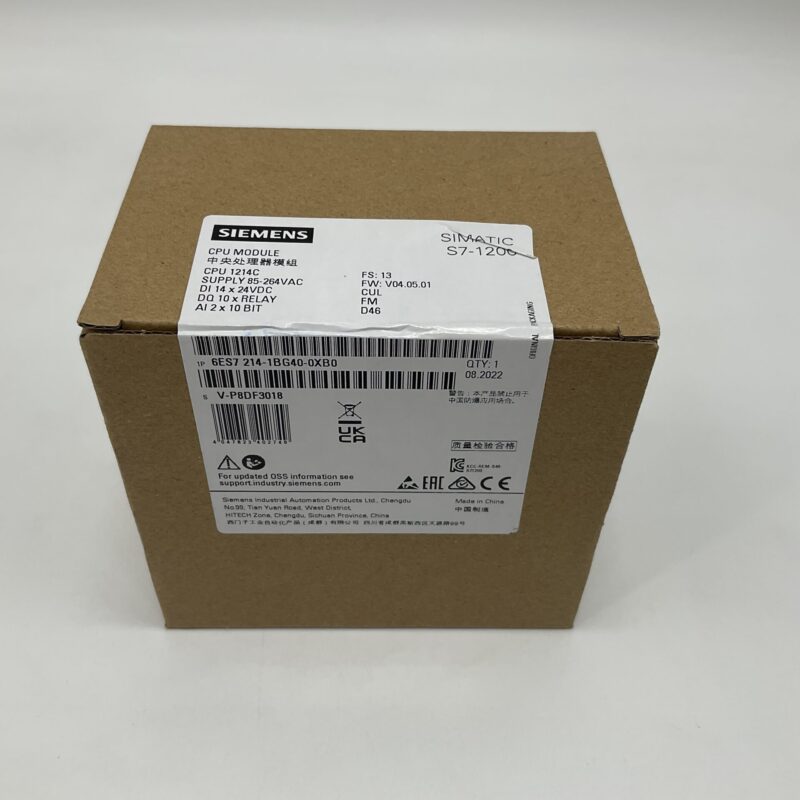 New Original Sealed Package SIEMENS 6ES7214-1BG40-0XB0